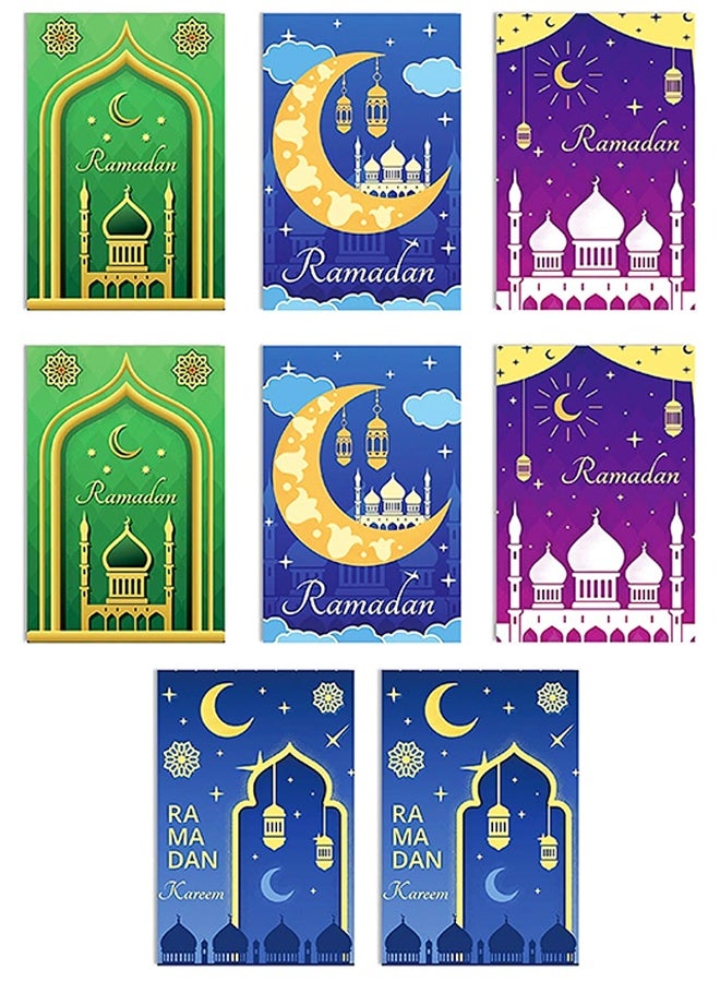 8 PCS Ramadan Greeting Card, Eid Greeting Card, Holiday Greeting Cards, Moon and Star Card, Festival Greeting Card, Holiday Cards, Letter Greeting Card, Festival Card, Family Greeting Card - Image 1